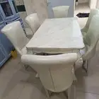 طاولة طعام 6 كراسي رخام