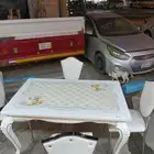 طاوله طعام اربعه كرسي لون ابيض