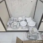 اواني طقمين زجاج اكثر من 15 قطعه للبيع