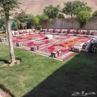 تاجير جلسات شعبيه وكنب وكراسي وطاولات طعام ودفايات