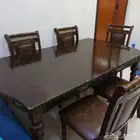 اثاث للبيع كنب اربعه كراسي وكنبه 3نفر وطاولة طعام