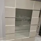 دولاب عرض ابيض فاخر خشب أبواب زجاج مع خشب