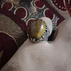 خاتم فضة عين النمر البني