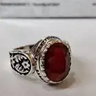 خاتم حجر الياقوت الطبيعي نقش يدوي