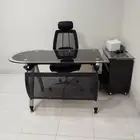 طقم كنب جديد   مكتب زجاجي جديد