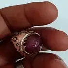 خاتم ياقوت برمي فضه هاند ميد925 للبيع