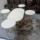 طقم طاولات اربع صغير حبه كبير رخام طاولات نظيفه مره