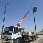 Boom truck lifting workers