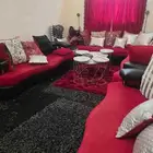 كنب   الستاره   2 فازه مع طاولتها   فرشه حمراء
