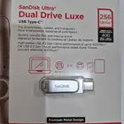 ذاكرة فلاش ميموري تايب سي و يو اس بي من سانديسك 256Gb جديدة