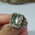 خاتم فضة بالالماس والحجر مستك توباز صياغة فاخرة