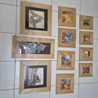 للبيع مجموعة لوحات باطارات خشبيه وساعه من سنترال بوينت