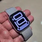 ساعه ابل الاصدار 10 مقاس 46 فضي اخت الجديده