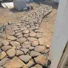 ممرات ارضيه ورباريب وتلابيس واحواض بالحجر الطبيعي