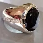 خاتم حجر الاونيكس الاسود مرصع ألماس