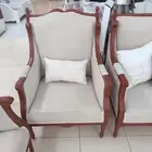 كنب كلاسيك خشب زان احمر مصري مكون من ثلاث كنبات كبيره و2 صغي