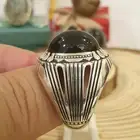 خاتم عقيق يماني اسود قبه فاخر