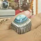 خاتم عقيق سليماني هندي قبه ازرق اطواق فاخر