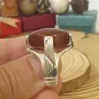خاتم عقيق يماني كبدي مزعفر