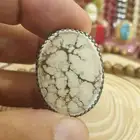 خاتم فيروز ابيض بيجي بعروق شجري فاخر