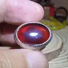 خاتم عقيق يماني احمر قاني زجاجي درجة اولى