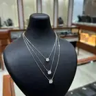 قلادة الماس بفص واحد الماس مستنبت