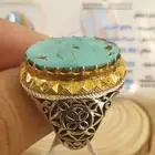 خاتم فيروز نيشابوري تركوازي راهي لون مميز