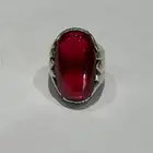 للبيع   خاتم فضة أصلي مع حجر ياقوت أناري فاخر خاتم