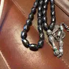 سبحه من الحجر الطبيعي الهيماتيت يتغير لونها من تغير الحراره