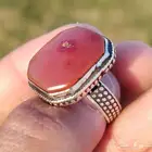 خاتم فضه بحجر عقيق قديم ممير المقاس 23