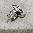 خاتم عقيق فضه عيار 925 نضيف جداا