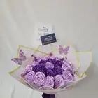 باقة ورد صناعي بنفسجي فخم   هدية راقية تدوم طويلا