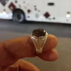 خاتم فضة سويسرى عيار 925 تصميم يدوى بالكامل على حجر عقيق اصل