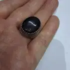 خاتم رجالي من الفضه حجر اسود جميل
