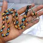 سبحه يسر كهرمان فيروز مطعمه بالفضه