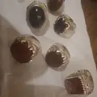 خواتم فضي فص عقيق