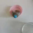 للبيع خاتم فضي عقيق ازرق نشبوري