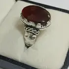 خاتم عقيق يماني فضه ملكي