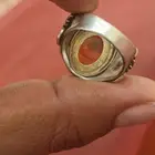 خاتم فضه عقيق يمني فخم منحوت 8 جرام ونص