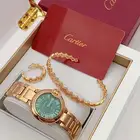 طقم نسائي ساعه كارتير مع سواره وخاتم