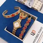 طقم نسائي  ساعه ماركه اوليا سواره كرستال  سواره وخاتم وعل