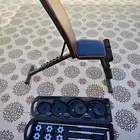 أجهزة جيم..علبة اثقال مختلفة الاوزان.بنش للجلوس درجات مختلفة