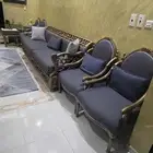 كنب 3 قطع رباعيات و4 كراسي مفردة   4 طاولات 2وسط و2جانبية
