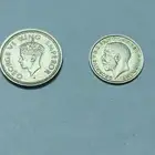 قطعتان فضة الملك جورج الخامس والملك جورج السادس