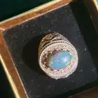 خاتم فص اوبال مرصع بالالماس