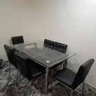 طاولة سفرة زجاج 6 كراسي