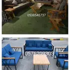 كراسي حديد 7 نفر خمسه نفر 7 بلاستيك صيني في صباح نفر جاهز