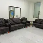 كنب جديدة مكتبي كل الوان طاولة اجتماع كراسي انتظار 3 مقعد