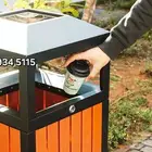 سلة نفايات داخل وخارج الأماكن ديكورية تحمل عوامل الطقس