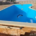 مسبح فايبر مستخدم للبيع مقاسه 5ونص في 3ونص مع جميع ملحقاته